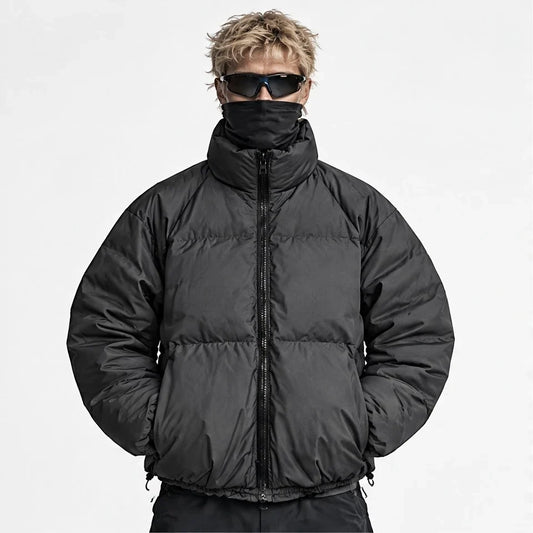 Haw - Unisex Insulated Windproof Reflective Puffer Jacket - Black