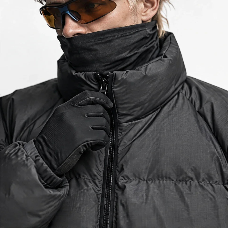 Haw - Unisex Insulated Windproof Reflective Puffer Jacket - Black