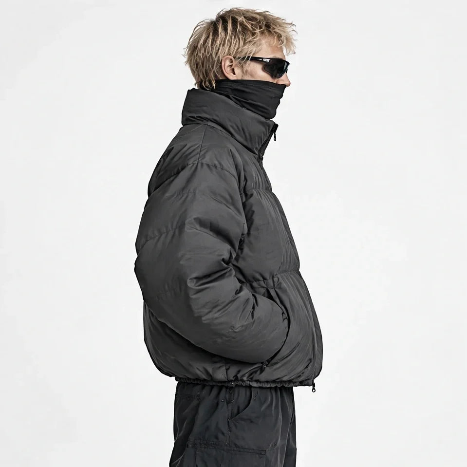 Haw - Unisex Insulated Windproof Reflective Puffer Jacket - Black