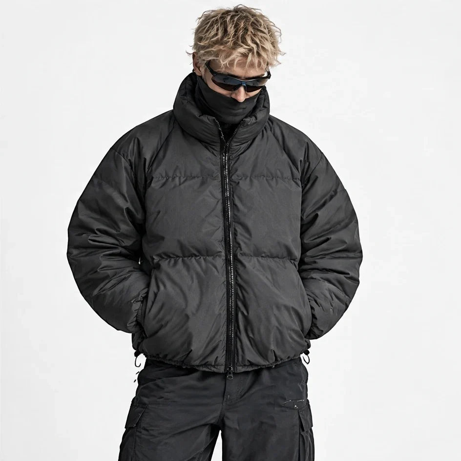 Haw - Unisex Insulated Windproof Reflective Puffer Jacket - Black