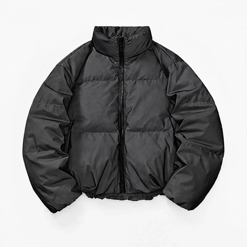 Haw - Unisex Insulated Windproof Reflective Puffer Jacket - Black