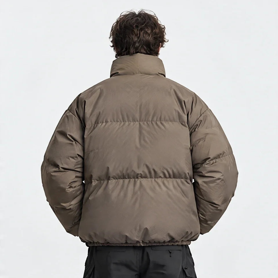 Haw - Unisex Insulated Windproof Reflective Puffer Jacket - Khaki