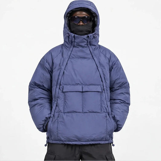 Yore - Mens 90% White Duck Down Hooded Puffer Jacket - Purple