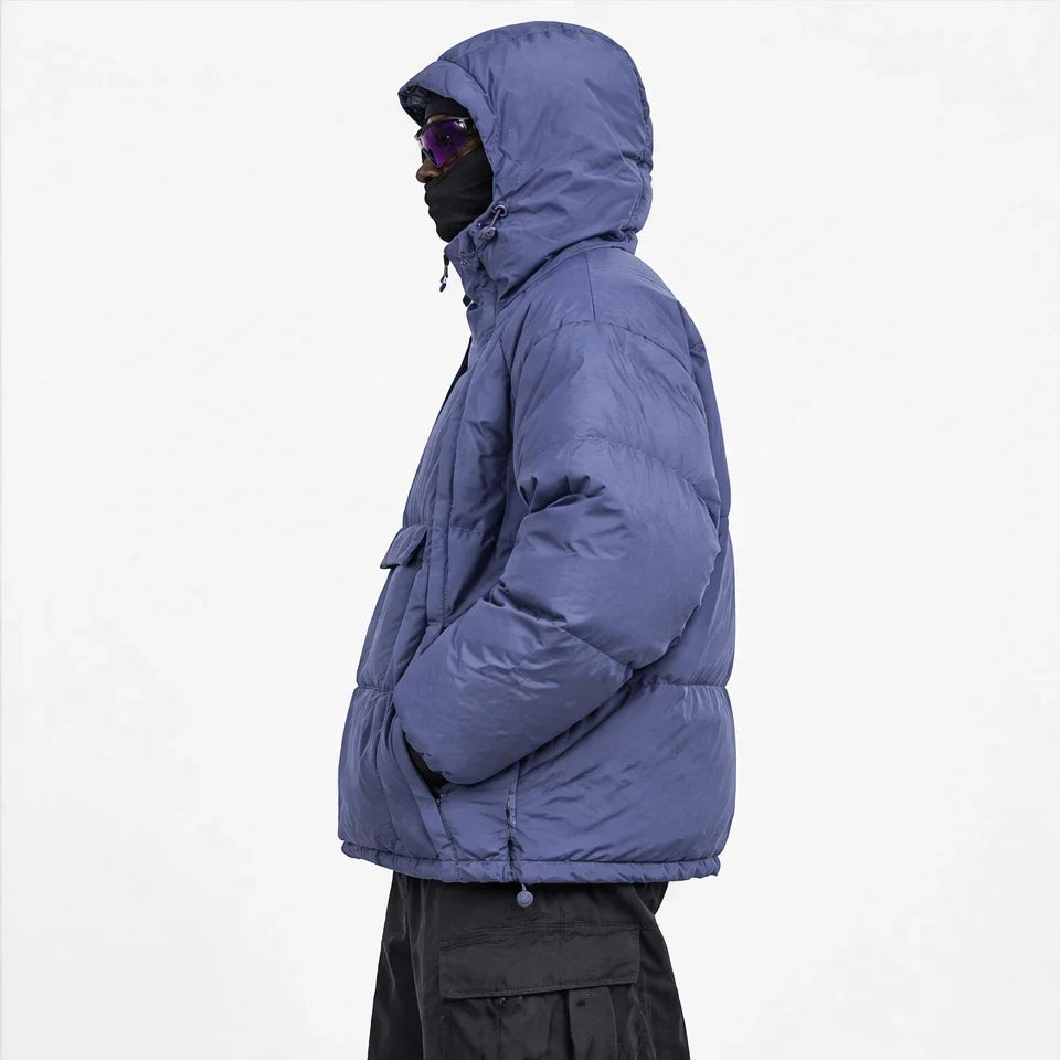 Yore - Mens 90% White Duck Down Hooded Puffer Jacket - Purple
