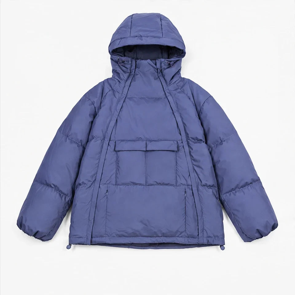 Yore - Mens 90% White Duck Down Hooded Puffer Jacket - Purple