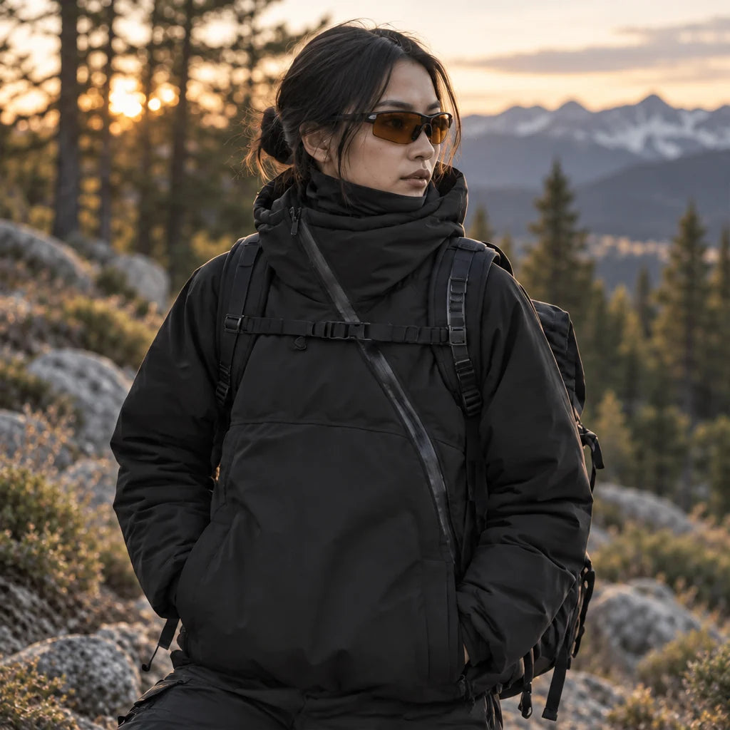 Loch - Unisex Insulated Windproof Wrinkle-Free Puffer Jacket - Black