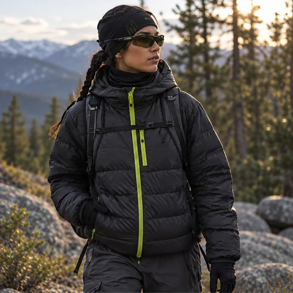 Firn - Unisex 90% White Duck Down Puffer Jacket - Black