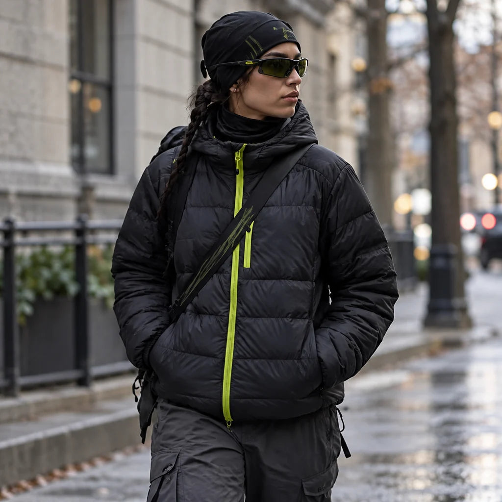 Firn - Unisex 90% White Duck Down Puffer Jacket - Black