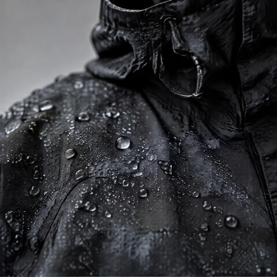 Kirn - Unisex Windproof Breathable & Hooded Waterproof Jacket - Black