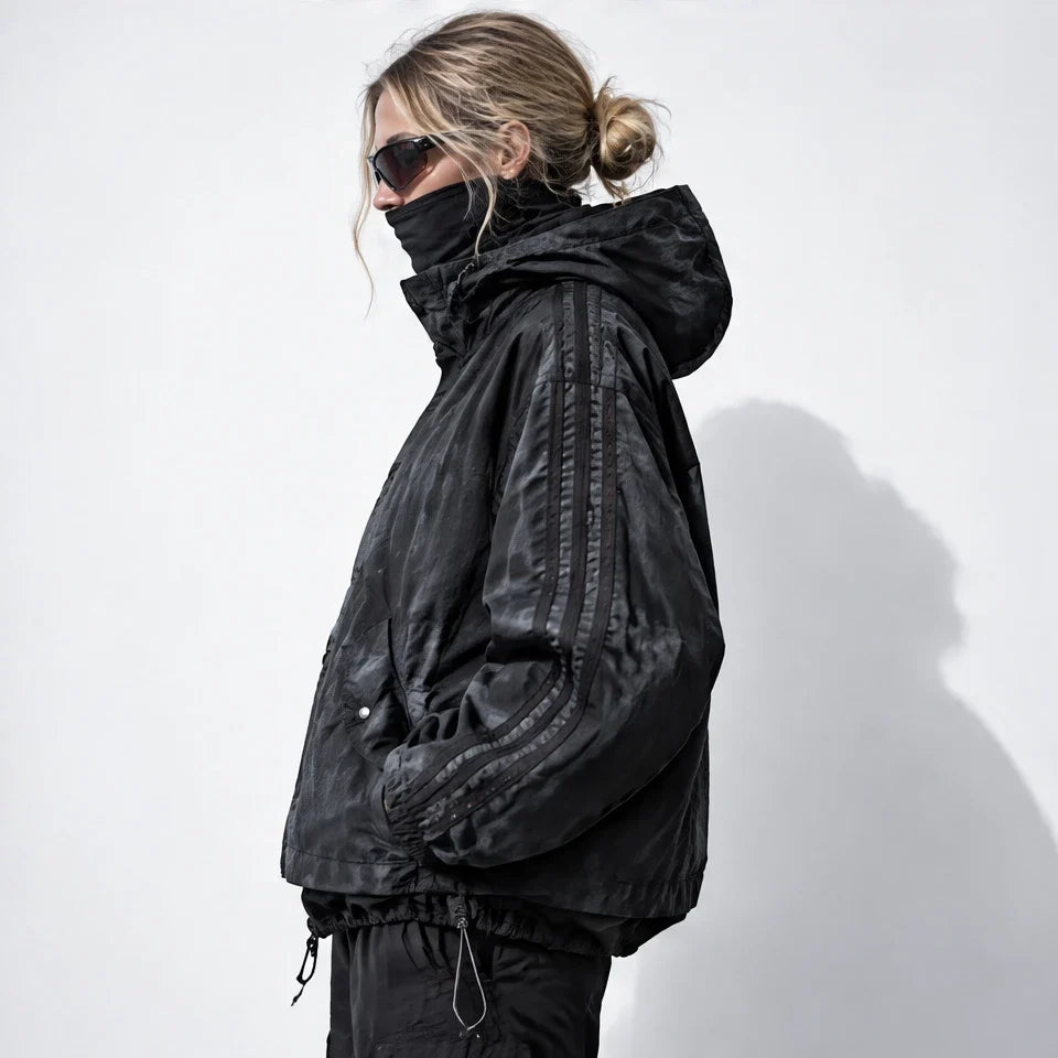 Kirn - Unisex Windproof Breathable & Hooded Waterproof Jacket - Black
