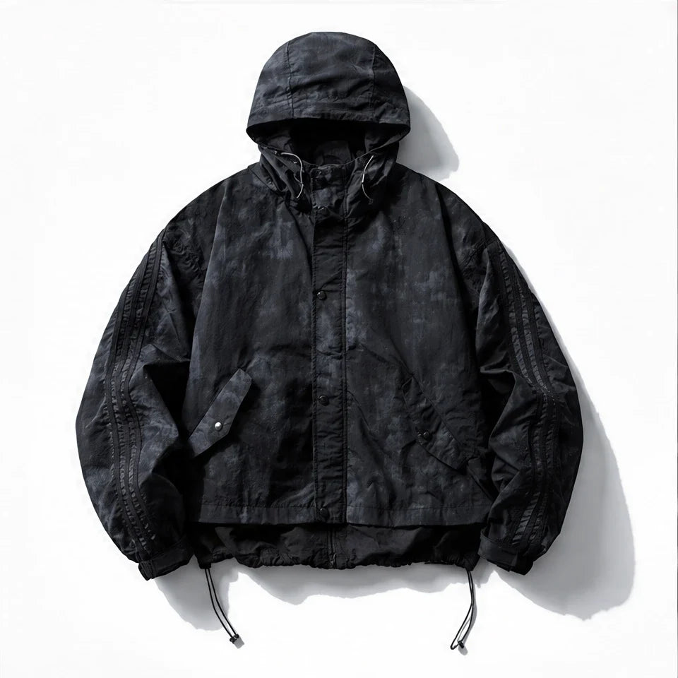 Kirn - Unisex Windproof Breathable & Hooded Waterproof Jacket - Black