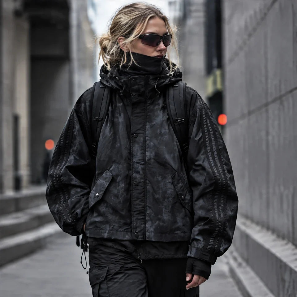 Kirn - Unisex Windproof Breathable & Hooded Waterproof Jacket - Black