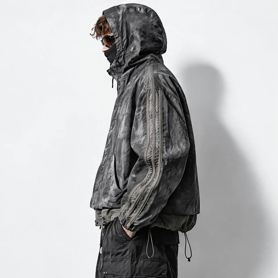Kirn - Unisex Windproof Breathable & Hooded Waterproof Jacket - Dark Grey