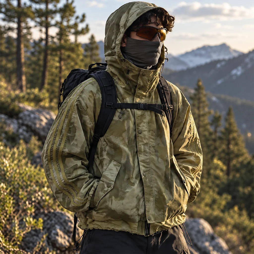 Kirn - Unisex Windproof Breathable & Hooded Waterproof Jacket - Olive Green