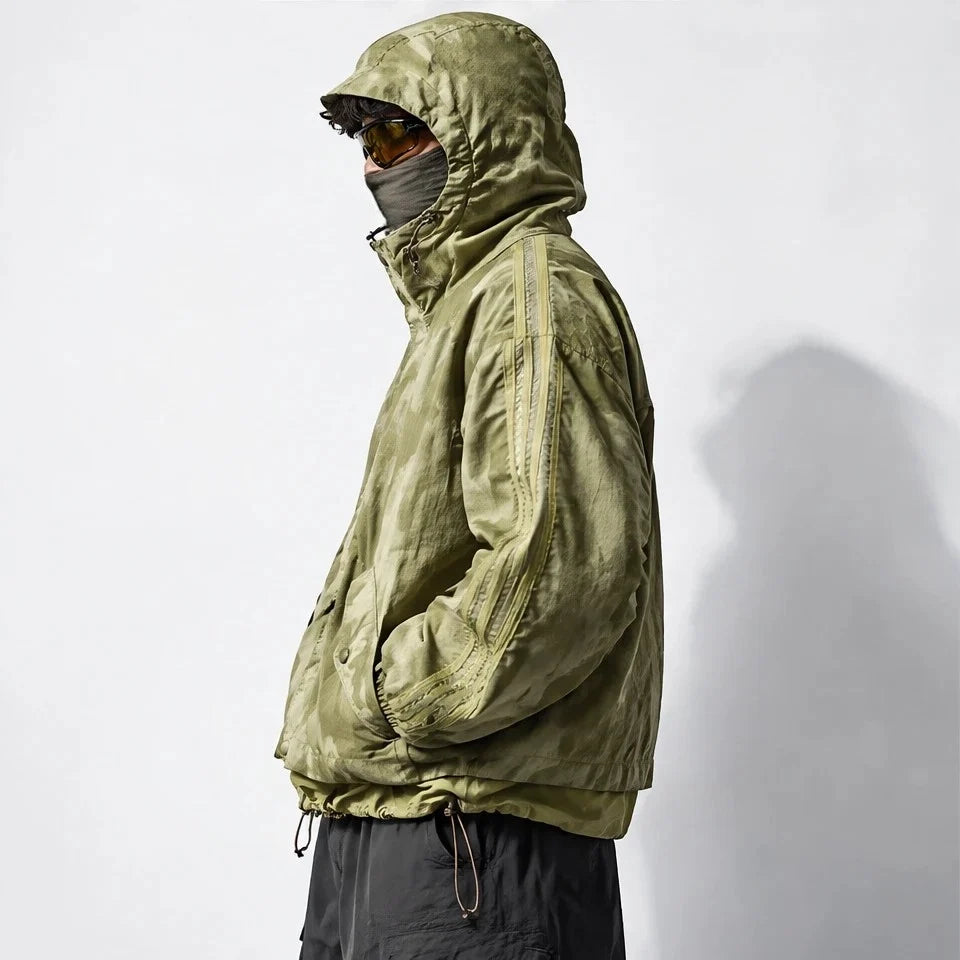Kirn - Unisex Windproof Breathable & Hooded Waterproof Jacket - Olive Green