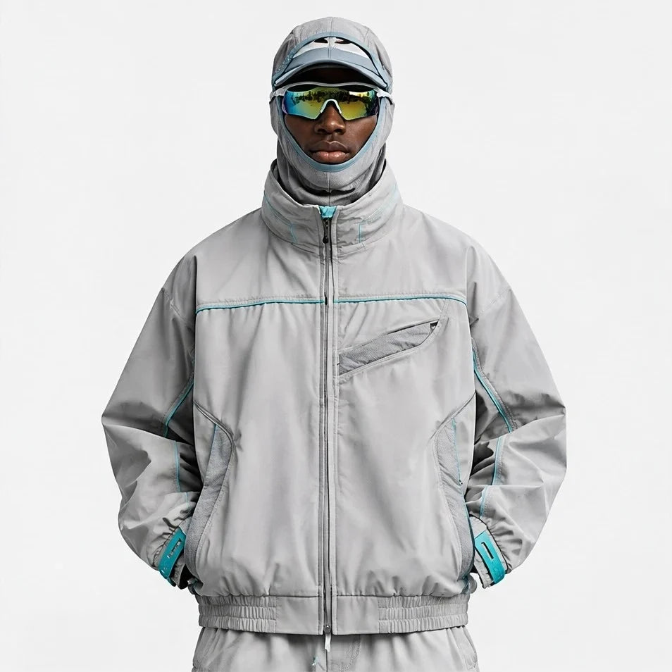 Lathe - Unisex 10K Stand-Collar Waterproof Jacket - Light Grey