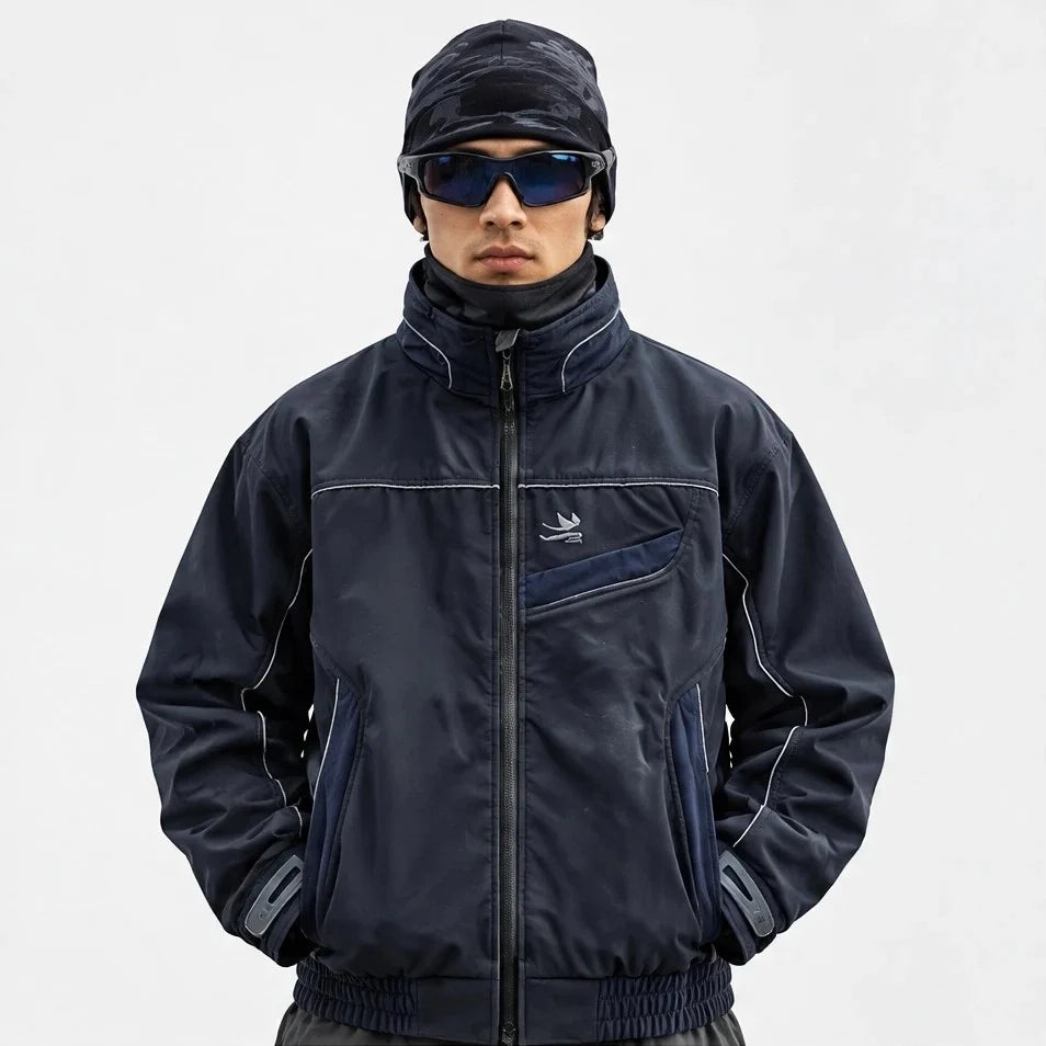 Lathe - Unisex 10K Stand-Collar Waterproof Jacket - Navy Blue