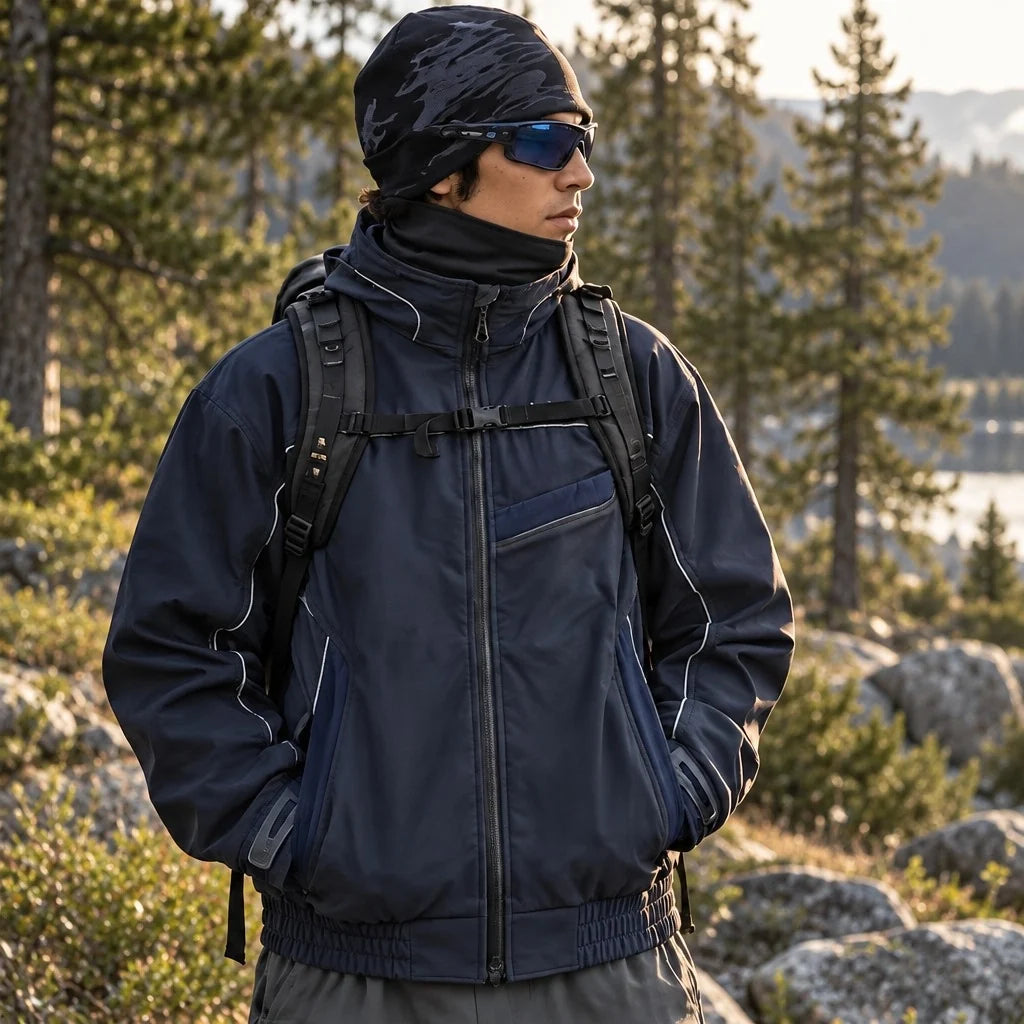 Lathe - Unisex 10K Stand-Collar Waterproof Jacket - Navy Blue