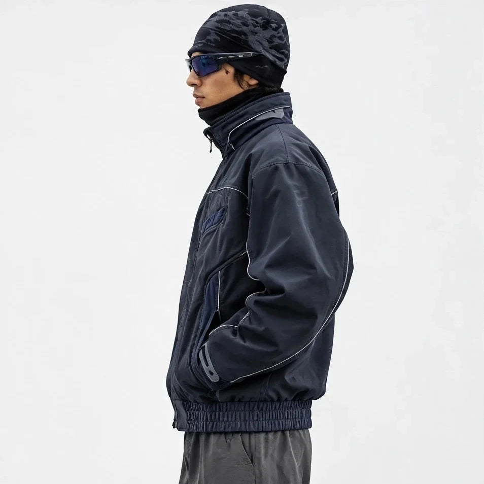 Lathe - Unisex 10K Stand-Collar Waterproof Jacket - Navy Blue