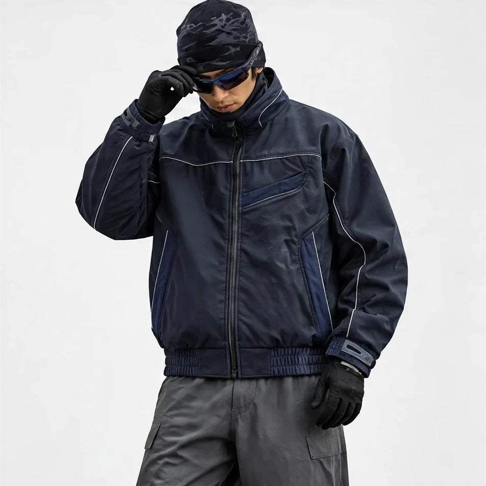 Lathe - Unisex 10K Stand-Collar Waterproof Jacket - Navy Blue