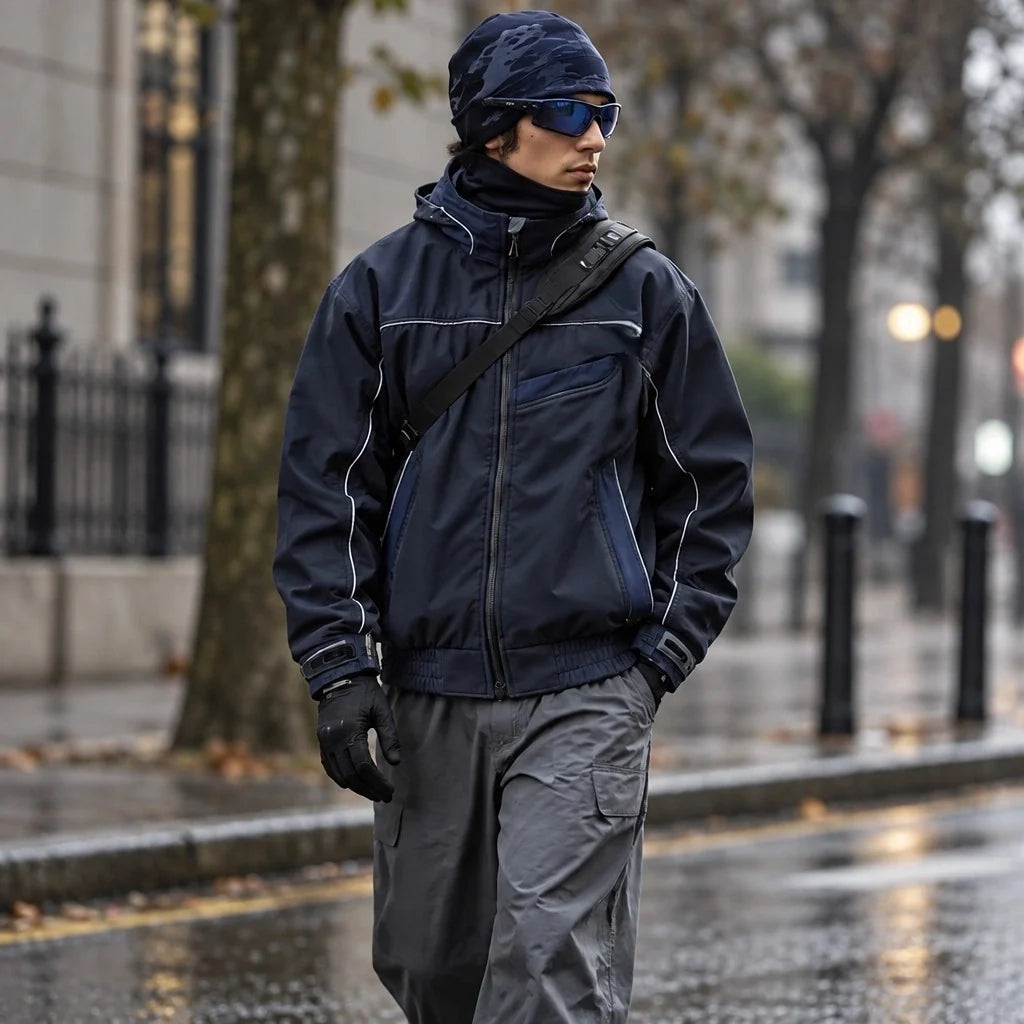 Lathe - Unisex 10K Stand-Collar Waterproof Jacket - Navy Blue