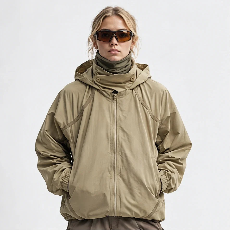 Bield - Unisex Windproof Breathable & Hooded Waterproof Jacket - Camel
