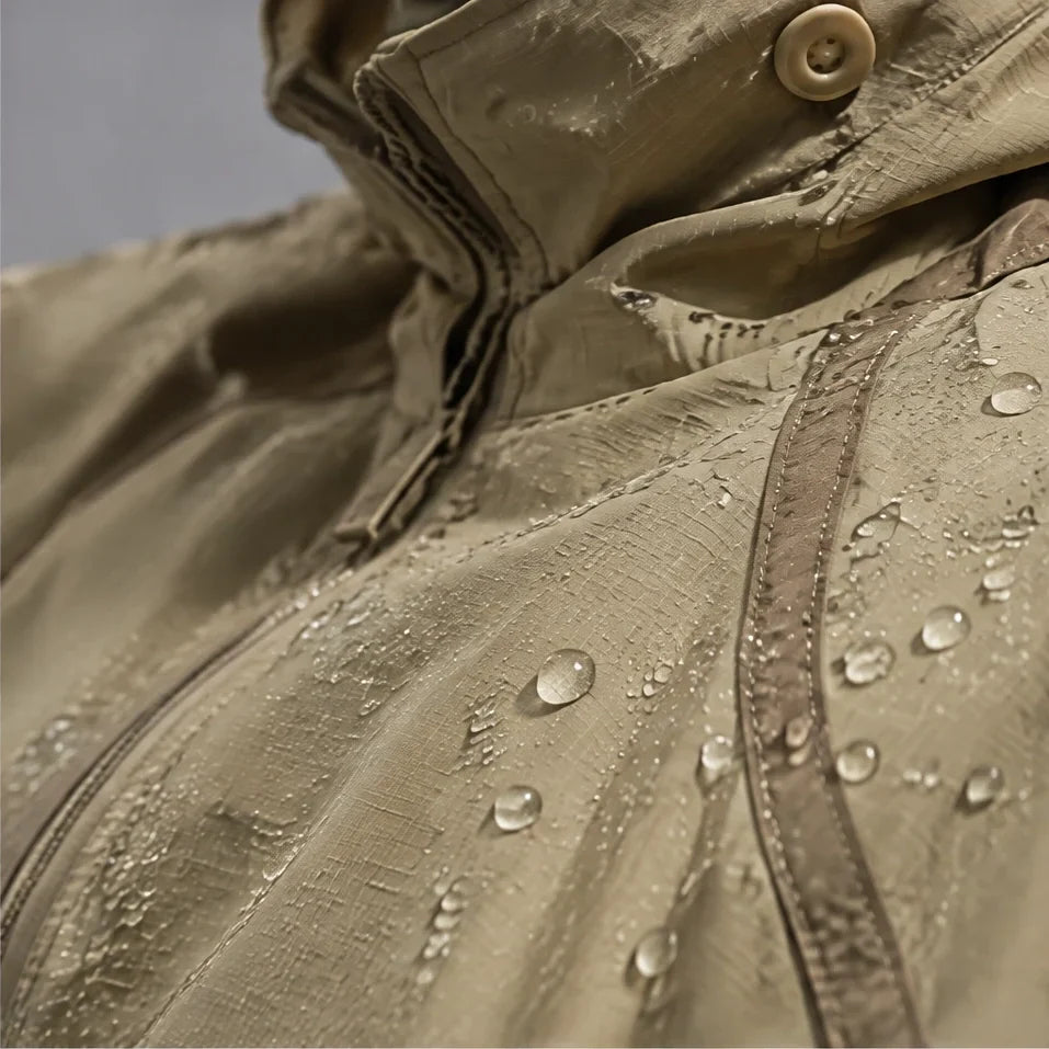 Bield - Unisex Windproof Breathable & Hooded Waterproof Jacket - Camel