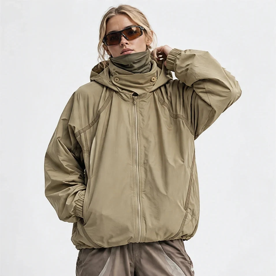Bield - Unisex Windproof Breathable & Hooded Waterproof Jacket - Camel
