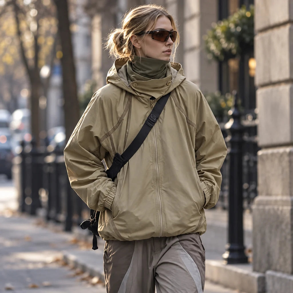Bield - Unisex Windproof Breathable & Hooded Waterproof Jacket - Camel