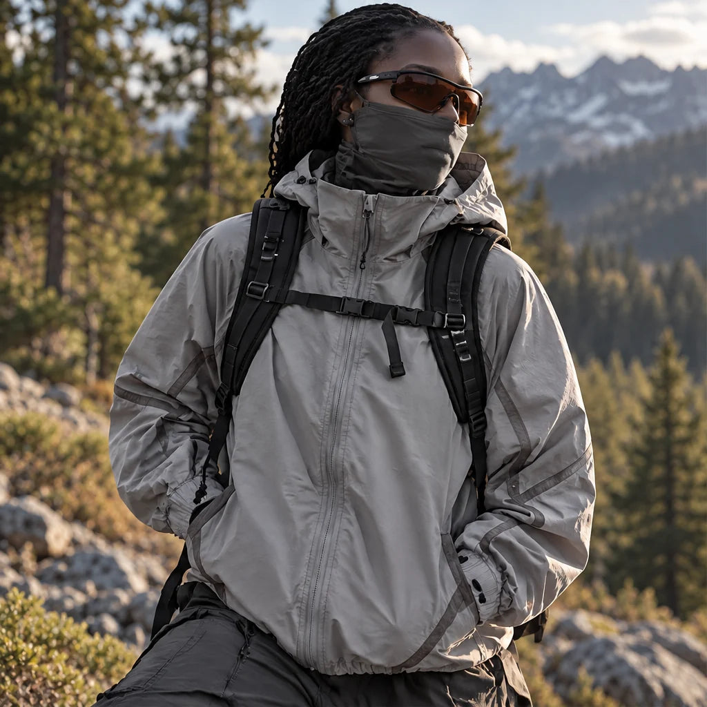 Bield - Unisex Windproof Breathable & Hooded Waterproof Jacket - Grey