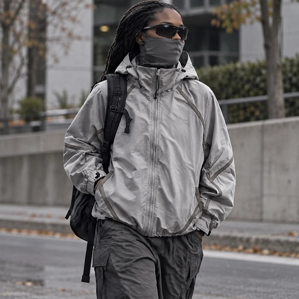 Bield - Unisex Windproof Breathable & Hooded Waterproof Jacket - Grey