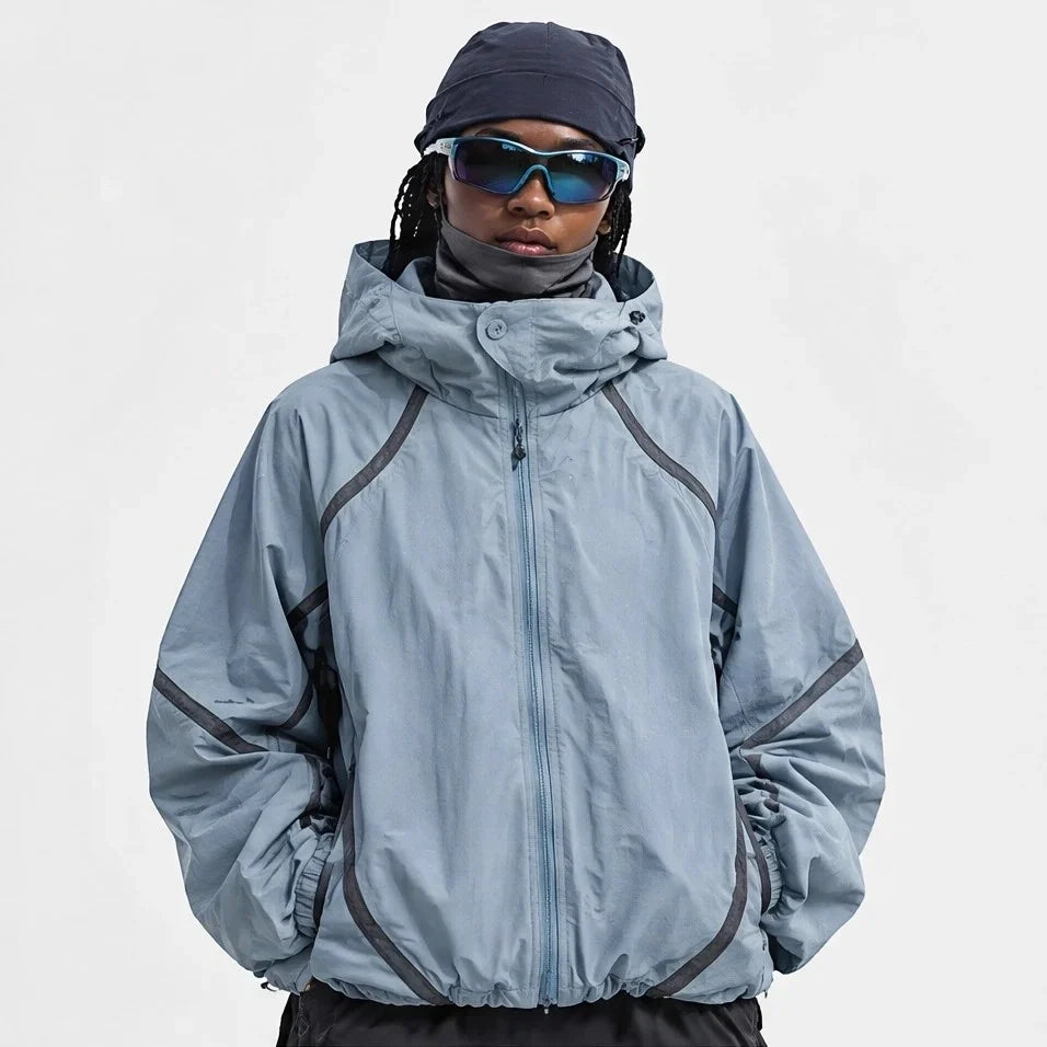 Bield - Unisex Windproof Breathable & Hooded Waterproof Jacket - Lake Blue