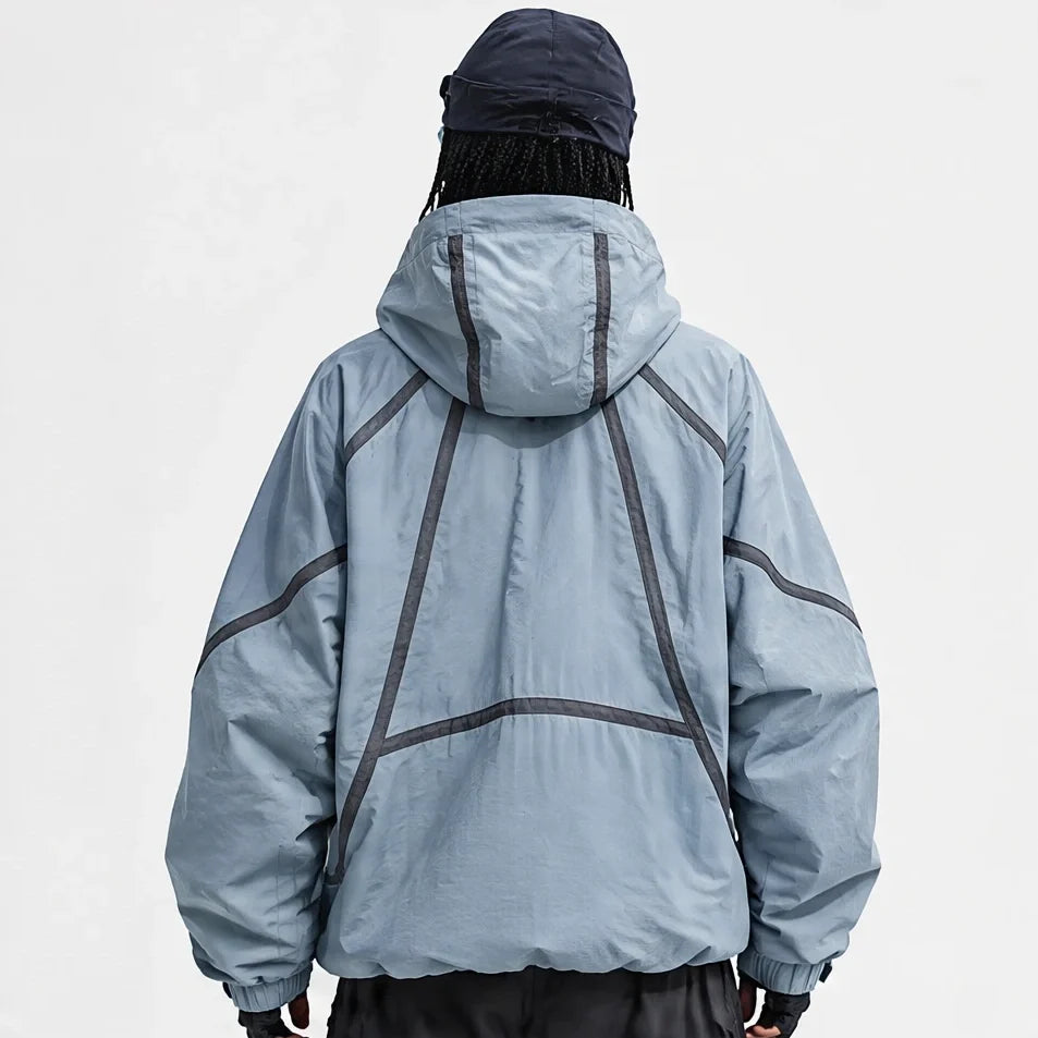 Bield - Unisex Windproof Breathable & Hooded Waterproof Jacket - Lake Blue