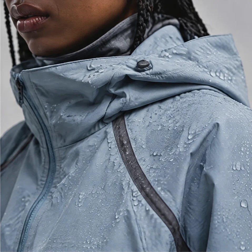 Bield - Unisex Windproof Breathable & Hooded Waterproof Jacket - Lake Blue