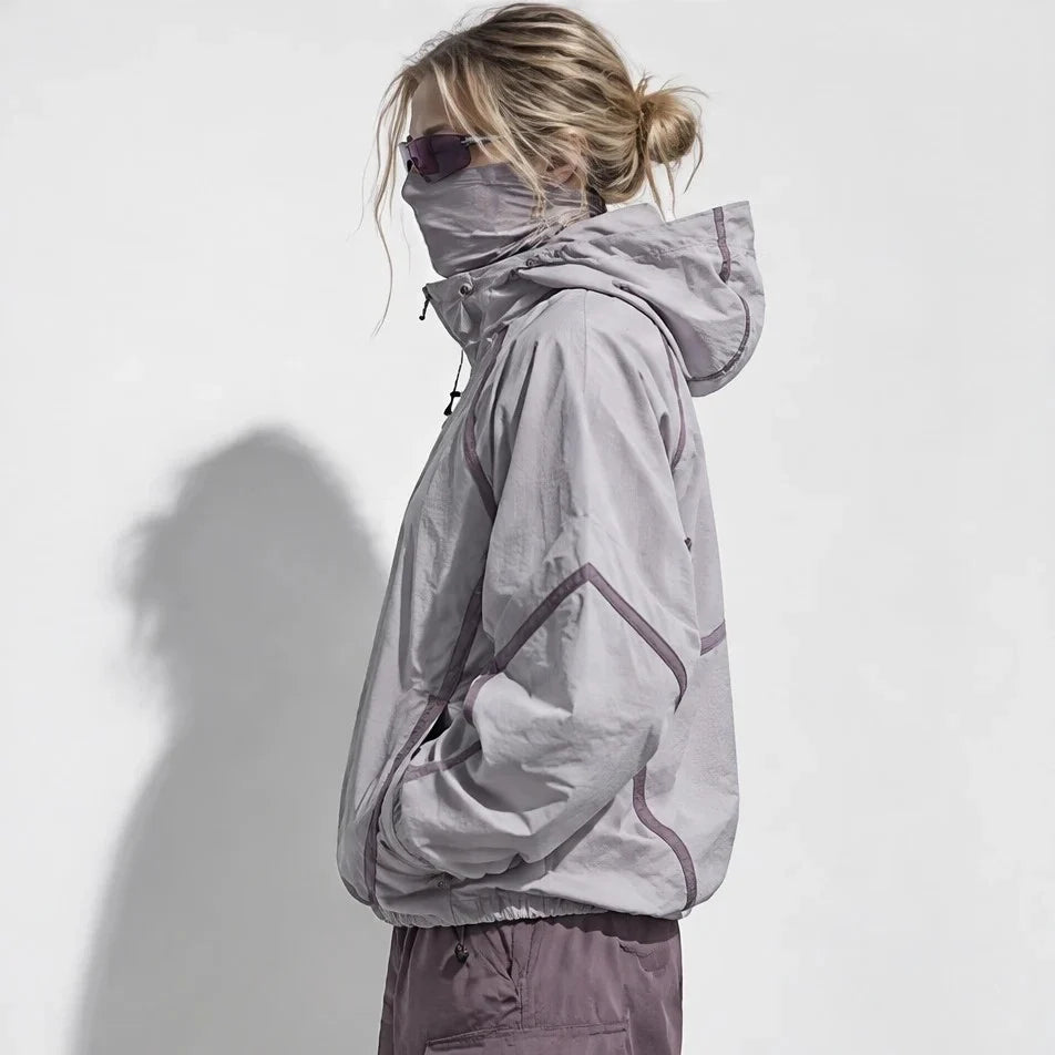 Bield - Unisex Windproof Breathable & Hooded Waterproof Jacket - Purple Pink