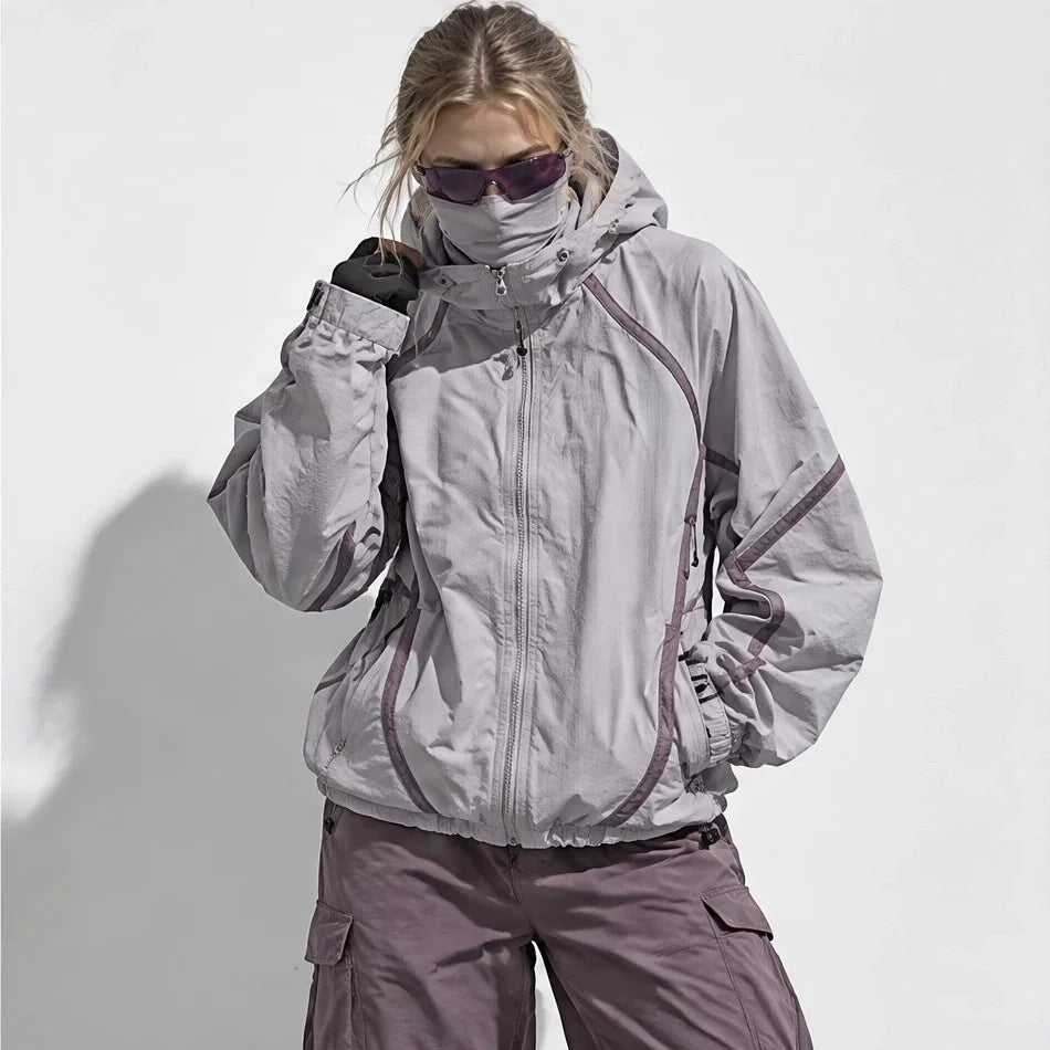 Bield - Unisex Windproof Breathable & Hooded Waterproof Jacket - Purple Pink