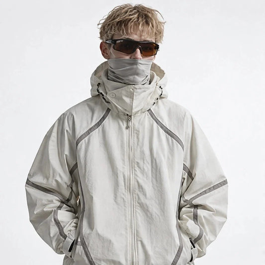 Bield - Unisex Windproof Breathable & Hooded Waterproof Jacket - Sandy White