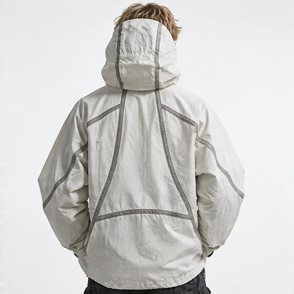 Bield - Unisex Windproof Breathable & Hooded Waterproof Jacket - Sandy White