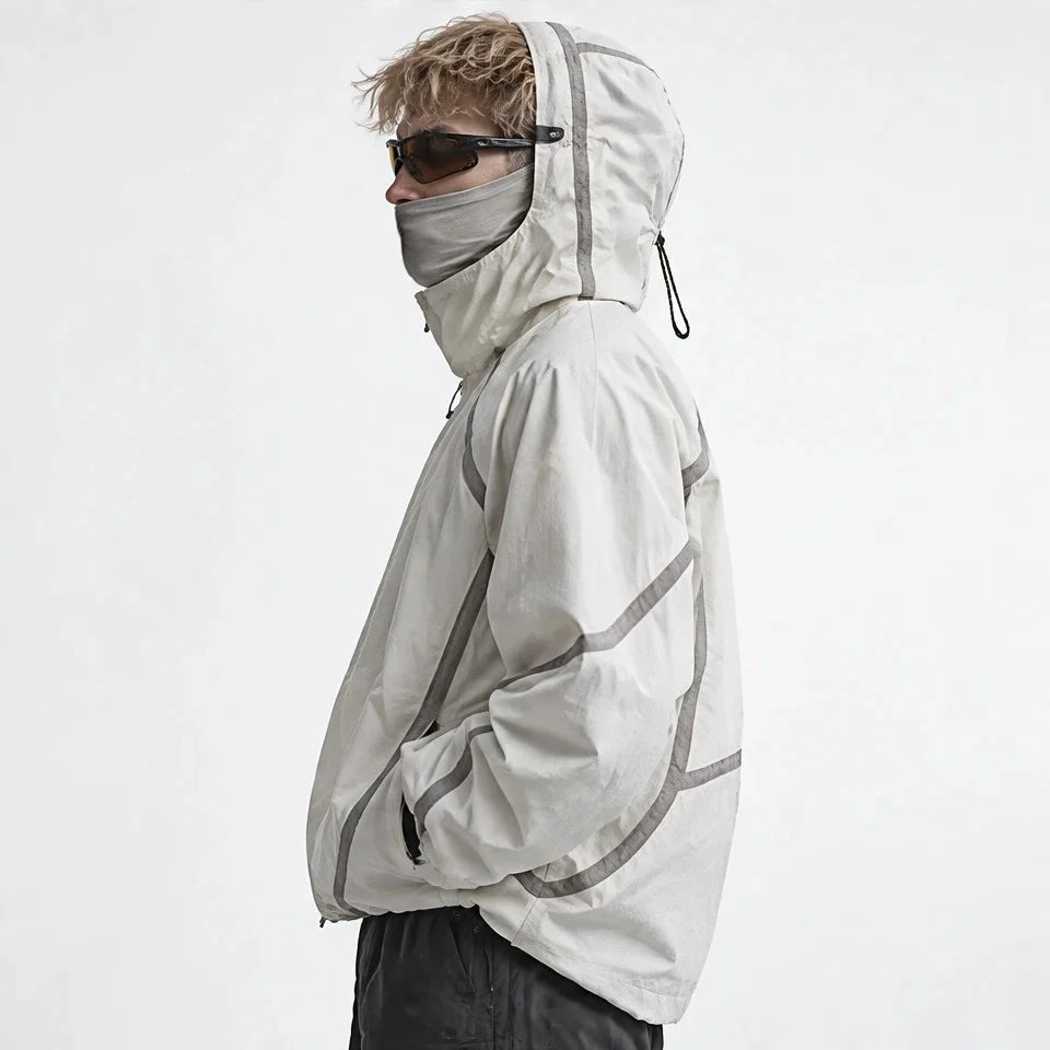 Bield - Unisex Windproof Breathable & Hooded Waterproof Jacket - Sandy White