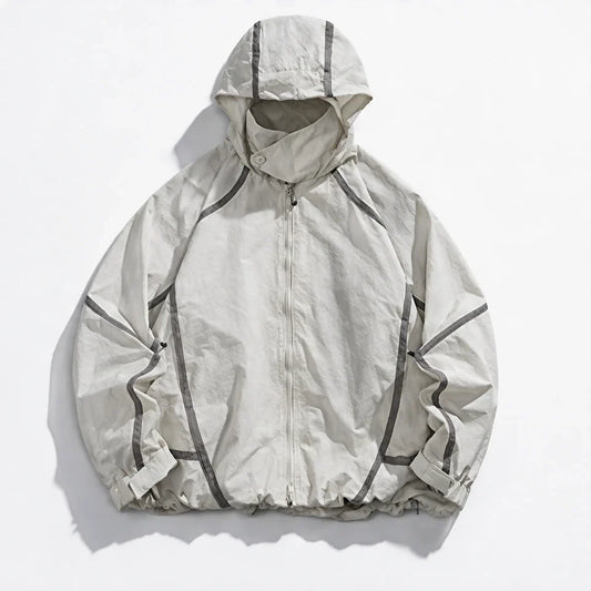Bield - Unisex Windproof Breathable & Hooded Waterproof Jacket - Sandy White