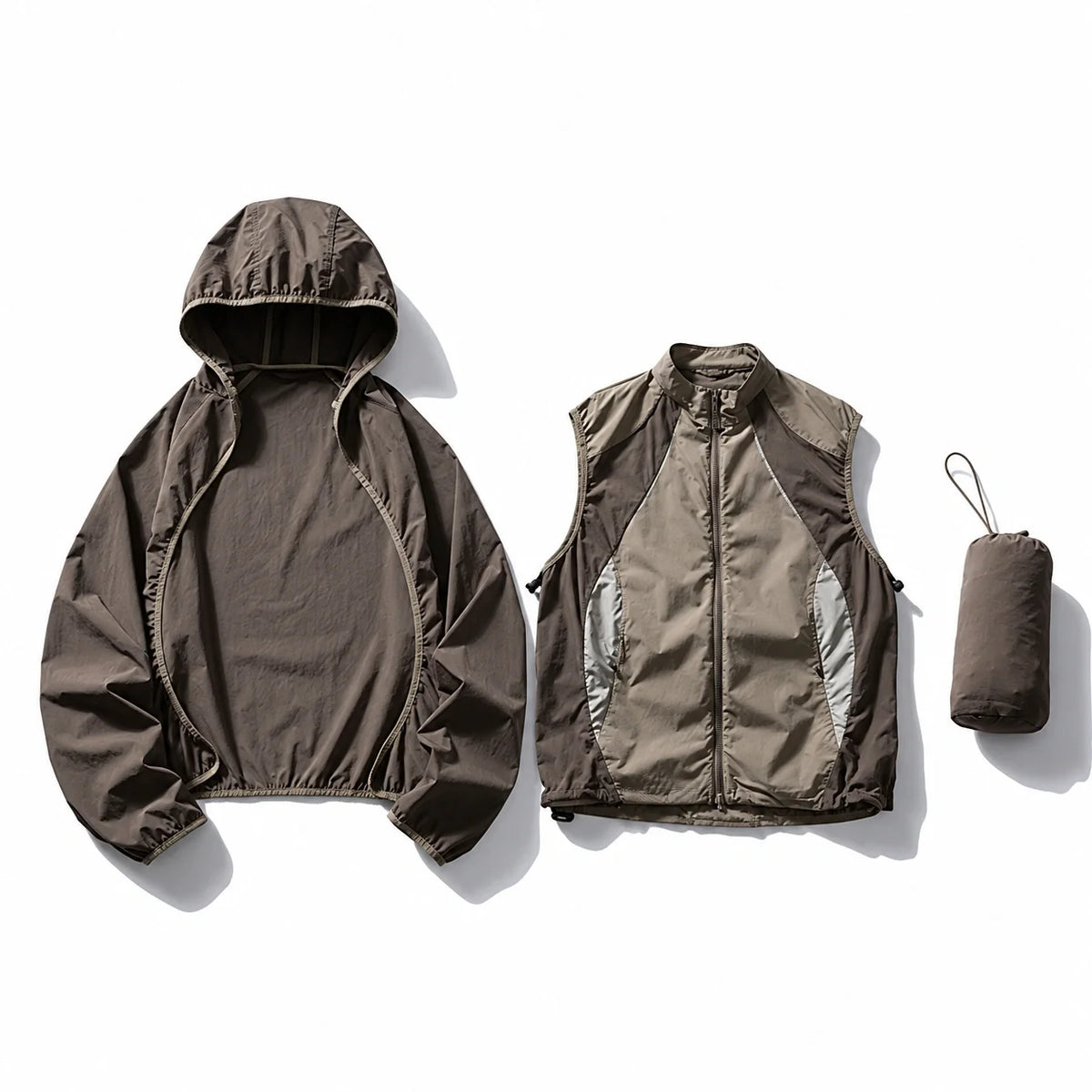 Spurn - Unisex Water-Repellent & Windproof 3-in-1 Lightweight Jacket - Brown