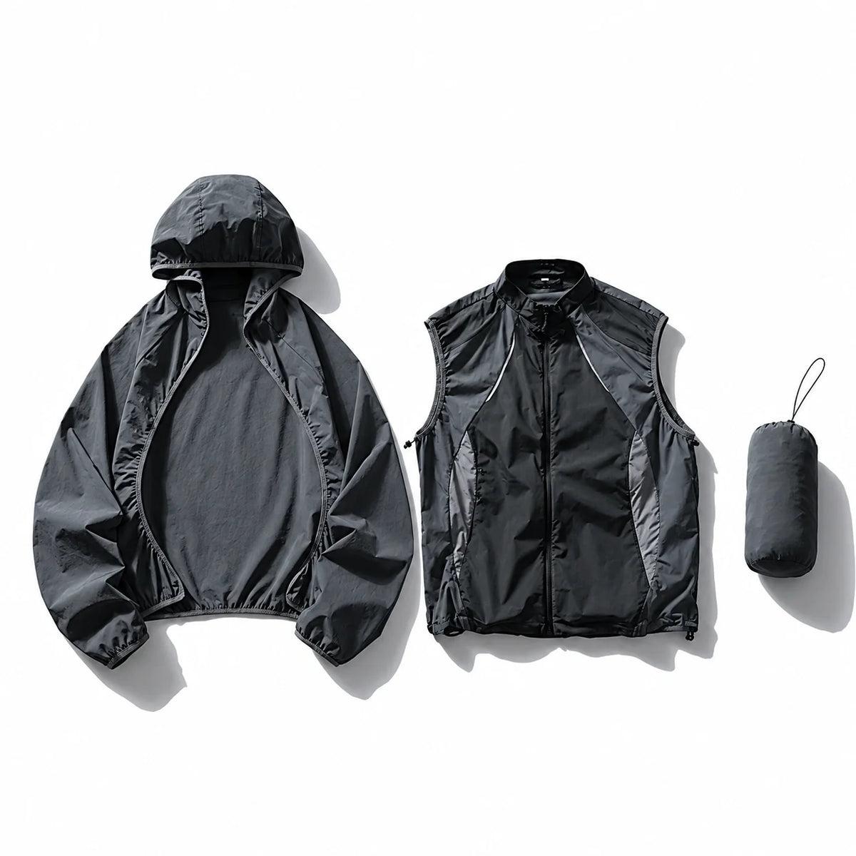 Spurn - Unisex Water-Repellent & Windproof 3-in-1 Lightweight Jacket - Grey