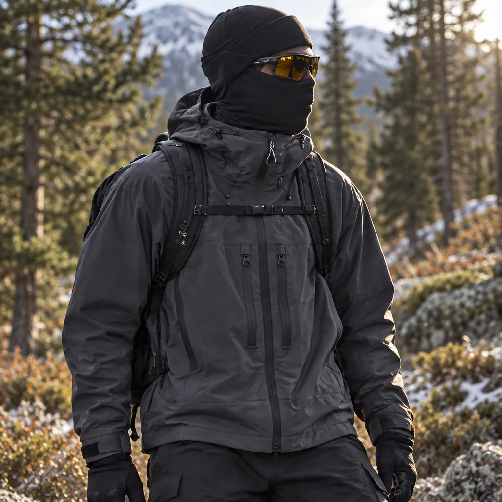 How - Unisex 12K Hooded Waterproof Jacket - Dark Grey