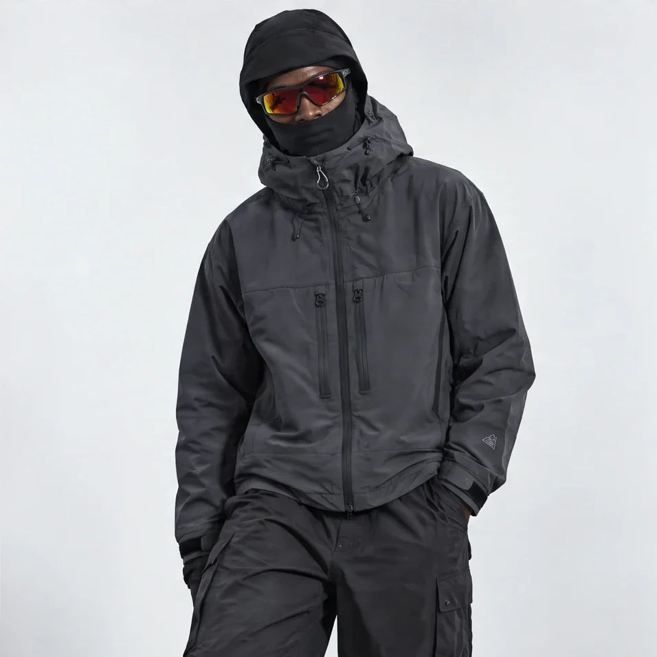 How - Unisex 12K Hooded Waterproof Jacket - Dark Grey