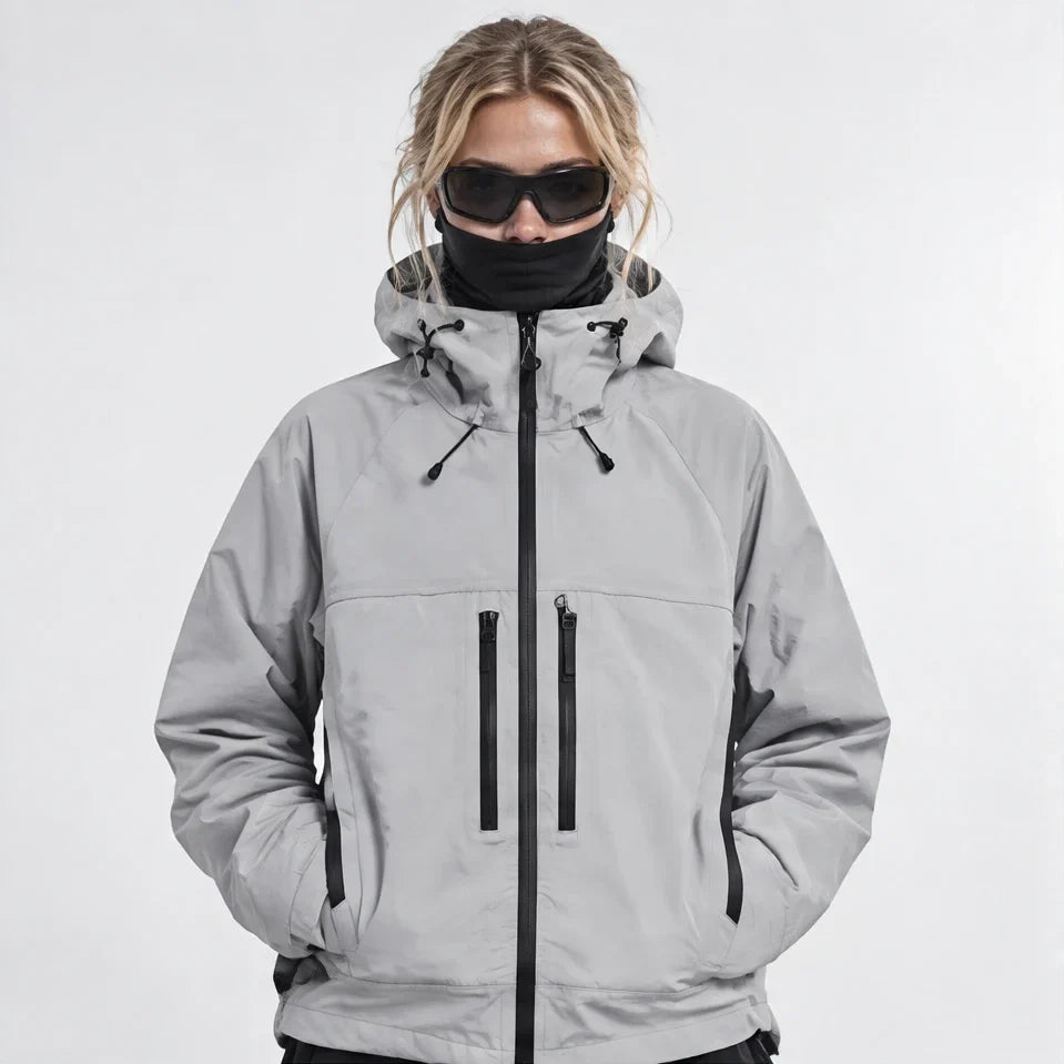 How - Unisex 12K Hooded Waterproof Jacket - Light Grey