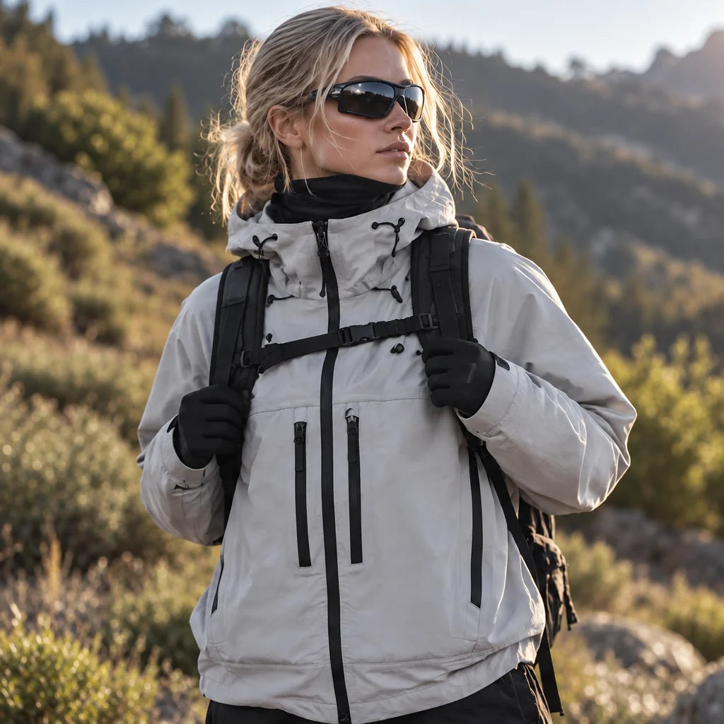 How - Unisex 12K Hooded Waterproof Jacket - Light Grey