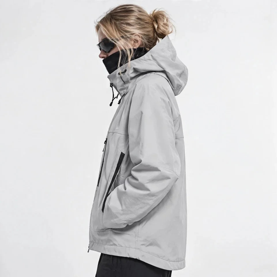 How - Unisex 12K Hooded Waterproof Jacket - Light Grey