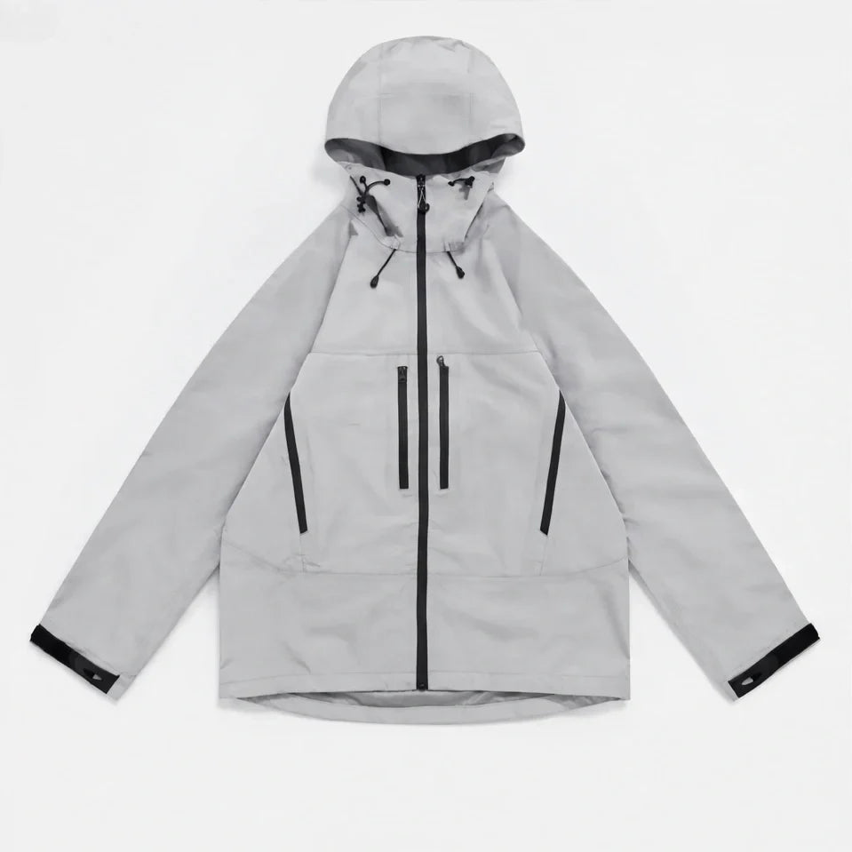How - Unisex 12K Hooded Waterproof Jacket - Light Grey