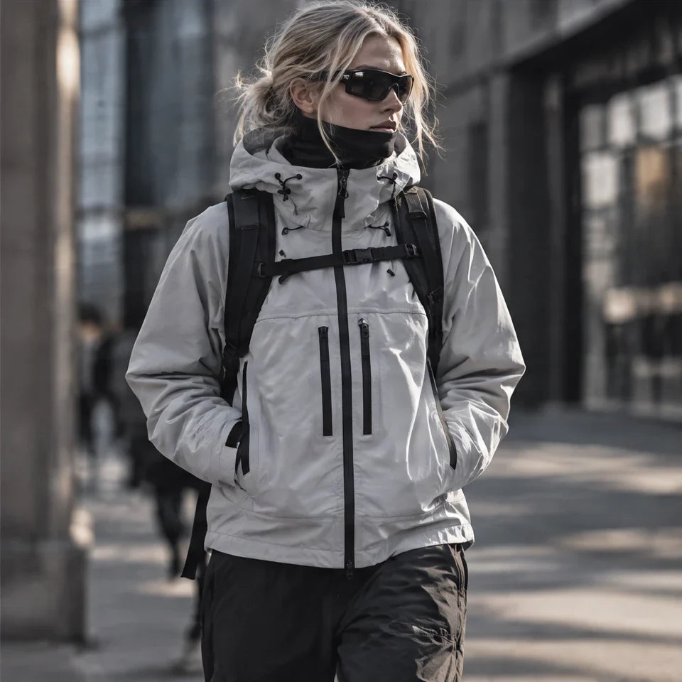 How - Unisex 12K Hooded Waterproof Jacket - Light Grey