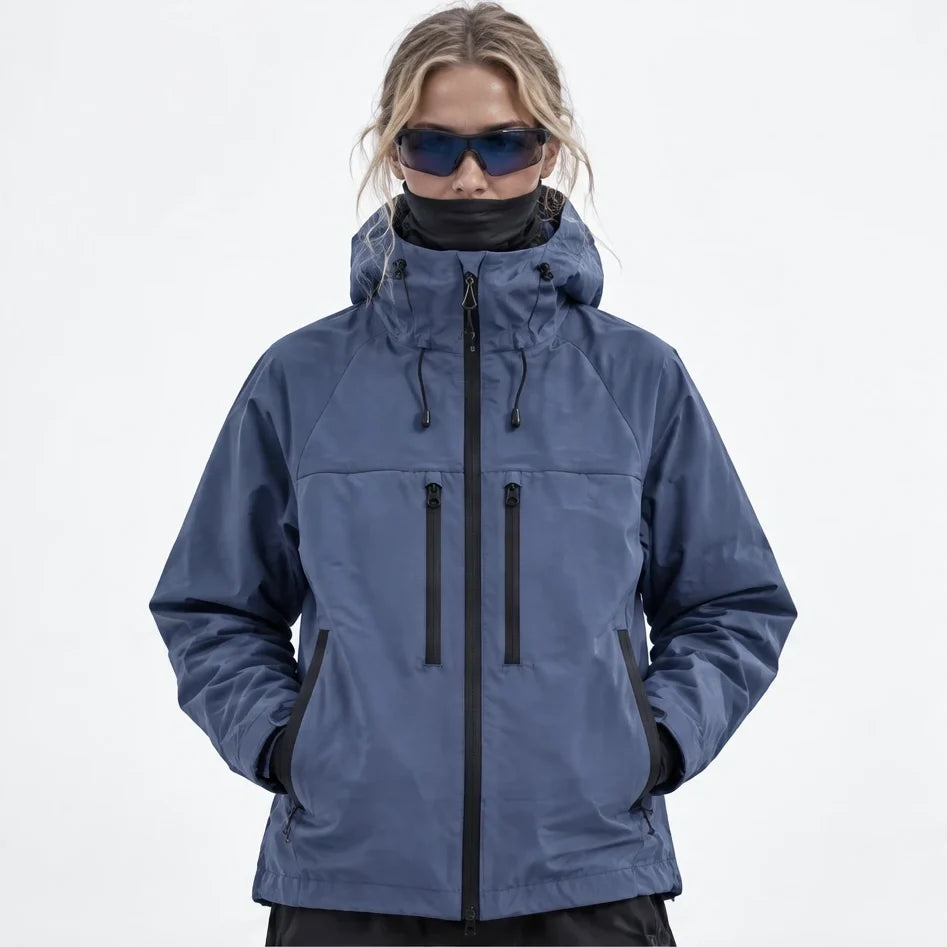 How - Unisex 12K Hooded Waterproof Jacket - Navy Blue